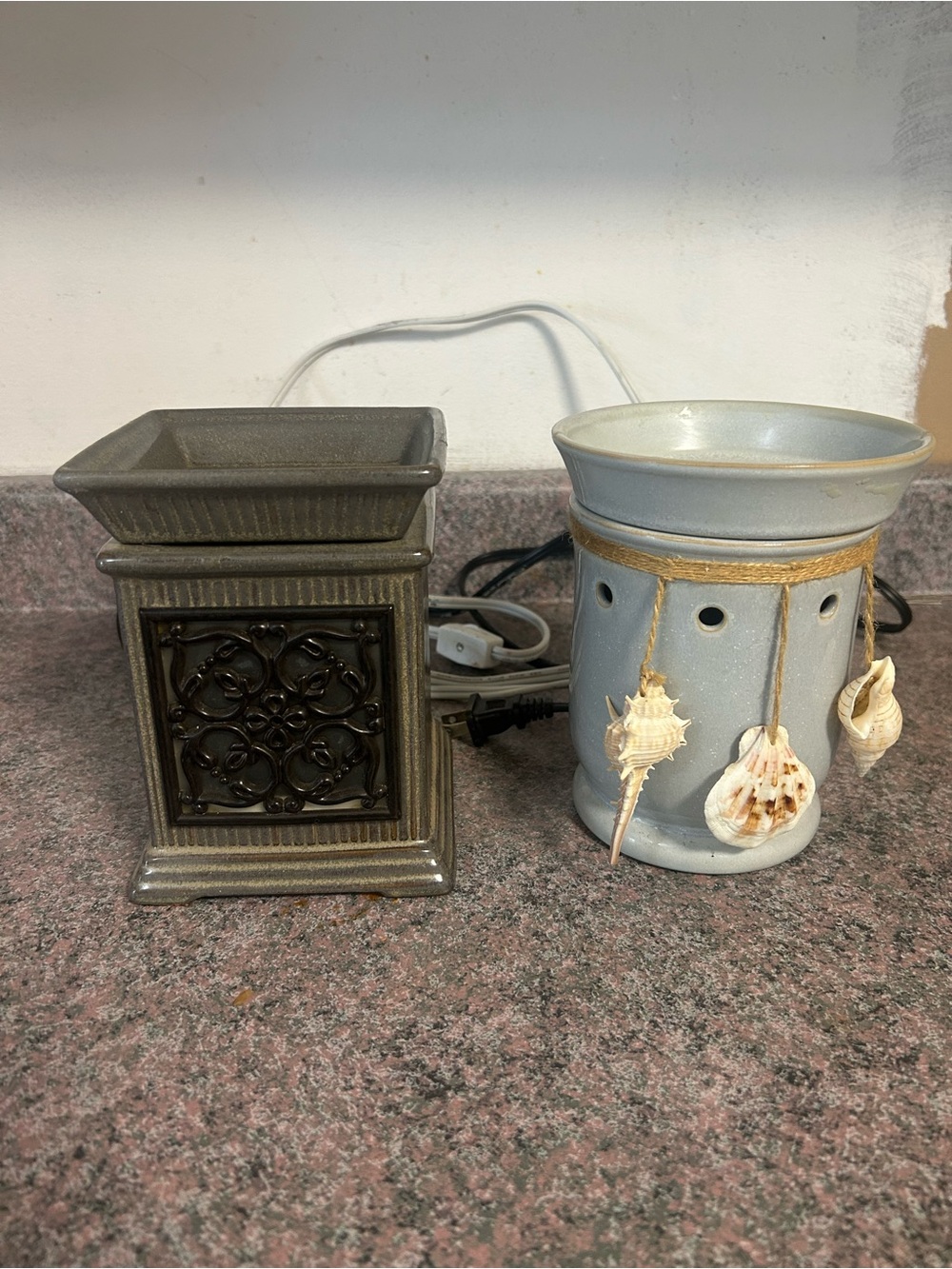 Ceramic Oil Warmers - Gray and Taupe Home Accent Set